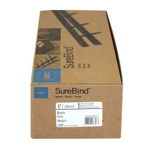GBC Black 1" x 8.5" 7 Pin SureBind Strips - 9741330