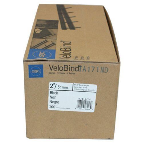 GBC Premium Black 2" x 8.5" 9-Pin Velobind Strips - 9741120