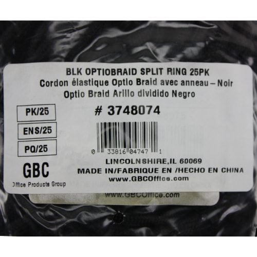 GBC Black OptioBraid Lanyard with Split Ring (Discontinued)