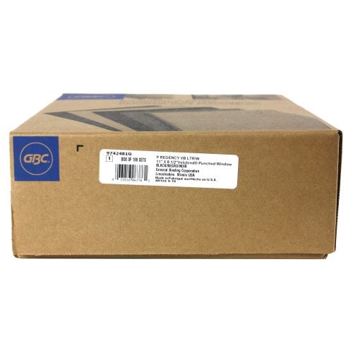 GBC Black Regency 8.5" x 11" Velobind Covers With Windows 100 Sets  - 9742481