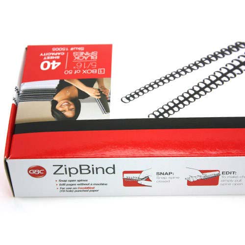 GBC Black ZipBind Binding Spines