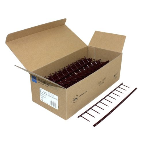 GBC Premium Burgundy 1" x 11" 11-Pin Velobind Strips - 9741013