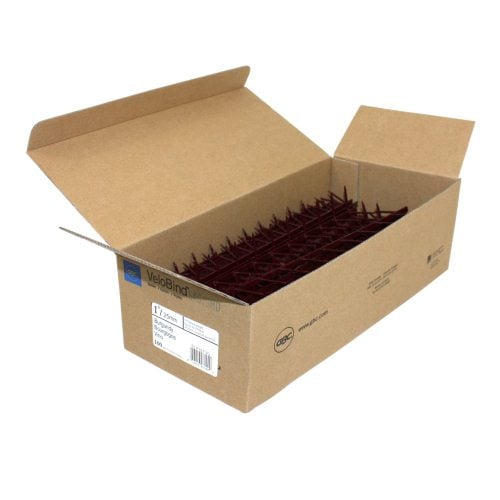 GBC Premium Burgundy 1" x 11" 11-Pin Velobind Strips - 9741013