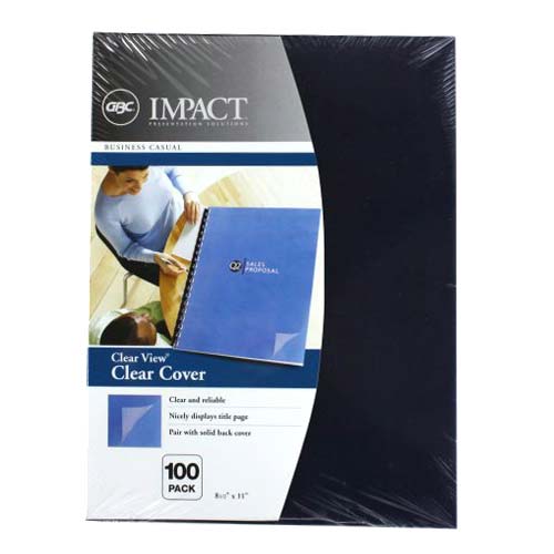 GBC Clear View 8.5" x 11" Presentation Covers 100pk - 2020034