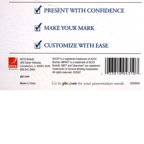 GBC Clear View 8.5" x 11" Presentation Covers 100pk - 2020034