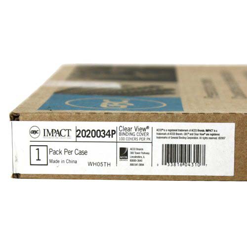GBC Clear View 8.5" x 11" Presentation Covers 100pk - 2020034