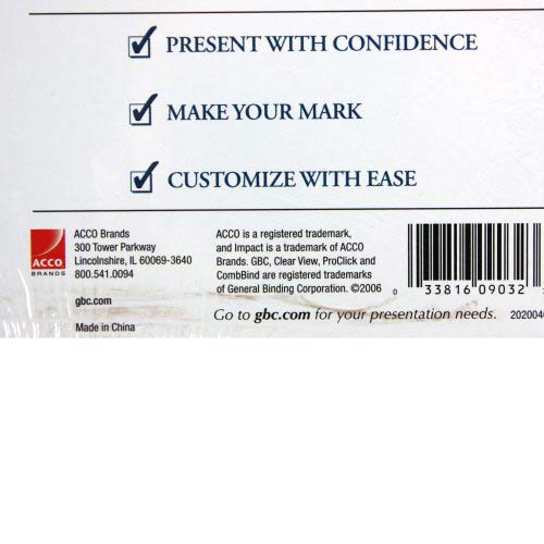 GBC Clear View 8.5" x 11" ProClick Punched Presentation Covers 25pk - 2020040
