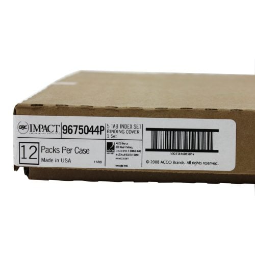 GBC Customizable Plain White Index Tabs 5 Tab - 9675044