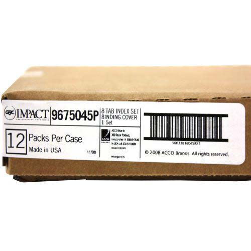 GBC Customizable Plain White Index Tabs 8 Tab- 9675045 - Clearance Sale