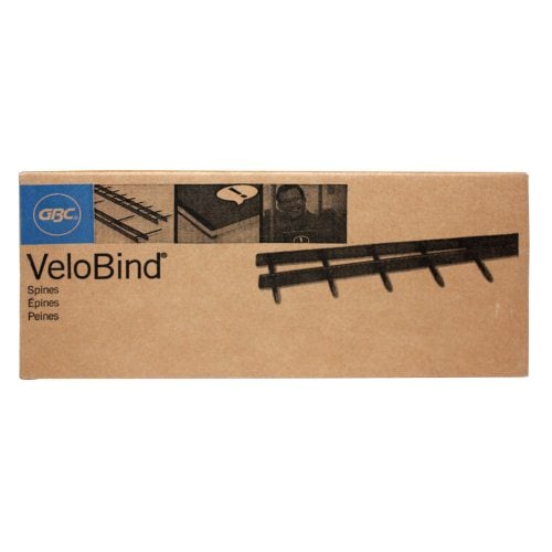 GBC Premium Dark Grey 1" x 11" 11-Pin Velobind Strips - 9741075