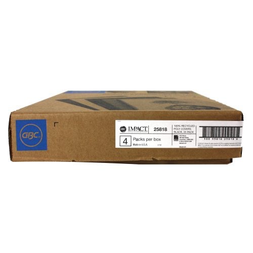 GBC ECO Friendly Black Recycled Poly Covers 25pk - 25818