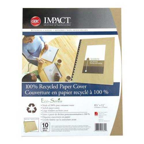 GBC ECO Friendly Brown Recycled Paper Covers 20pk - 25824