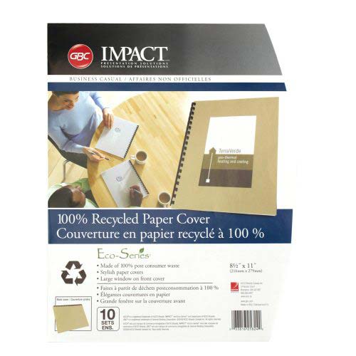GBC ECO Friendly Brown Recycled Paper Covers 20pk - 25824