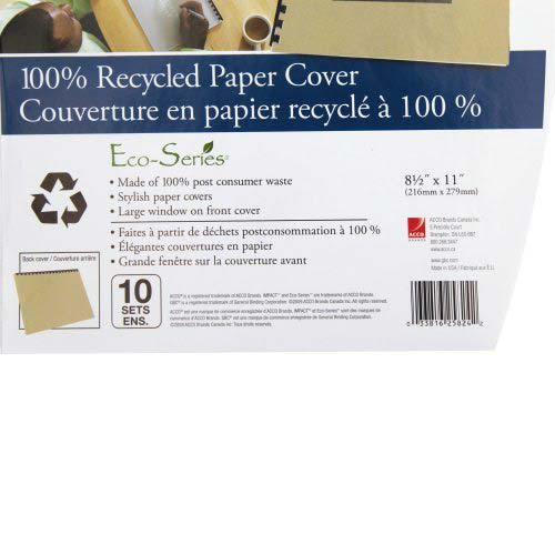GBC ECO Friendly Brown Recycled Paper Covers 20pk - 25824