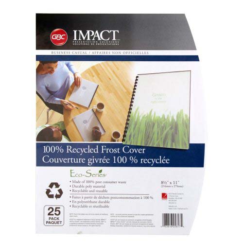 GBC ECO Friendly Frost Recycled Poly Covers 25pk - 25817