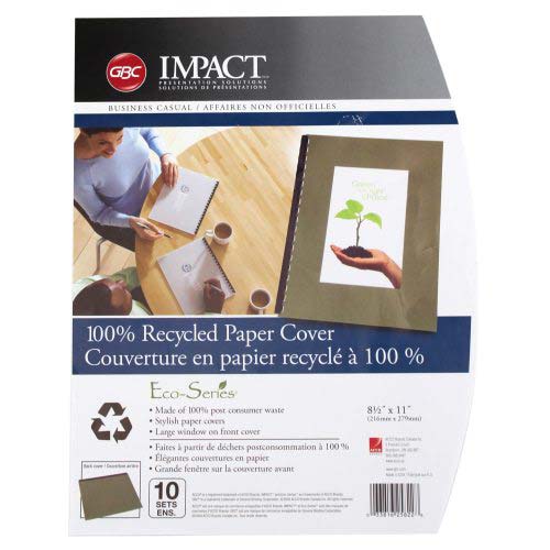 GBC ECO Friendly Green Recycled 8.5" x 11" Paper Binding Covers 10 Sets - 25822