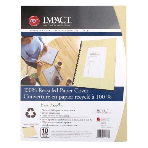 GBC ECO Friendly Tan Recycled Paper Covers 20pk - 25823