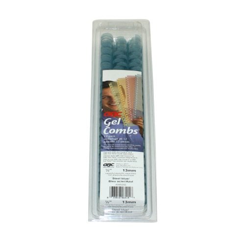 GBC Gels Steel Blue 1/2" Plastic Combs 12pk - 4090292