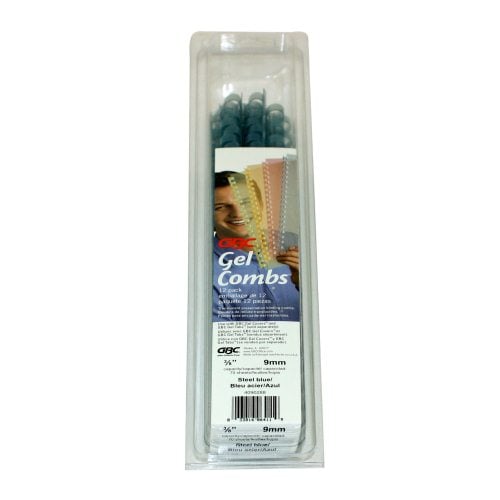 GBC Gels Steel Blue 3/8" Plastic Combs (12pk) - 4090288