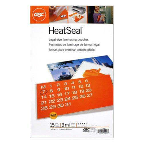 GBC HeatSeal Clear Legal Size Laminating Pouches