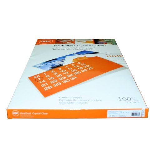 GBC HeatSeal Crystal Clear Legal Size Pouches