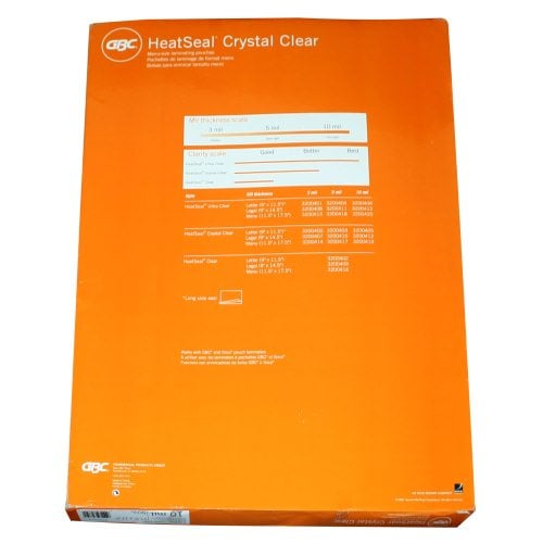 GBC HeatSeal Crystal Clear Menu Size Pouches