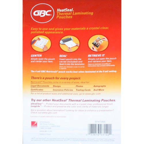 GBC HeatSeal ID Badge Retrieve It Laminating Pouches 25pk - 3747283B - Clearance Sale
