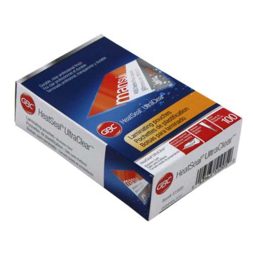 GBC HeatSeal Ultra Clear Business Card Size Pouches