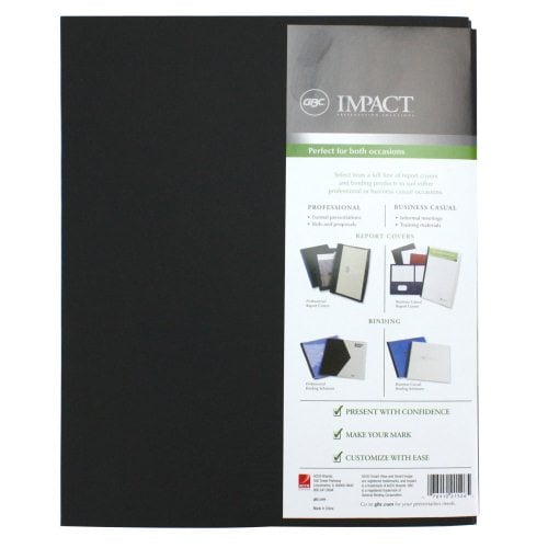 GBC Impact Black Cover Letter Portfolio 4pk - W21526