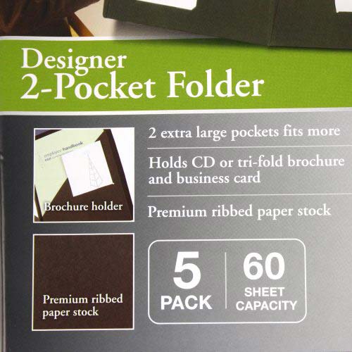 GBC Impact Black Designer Two Pocket Folder 5pk - W55518