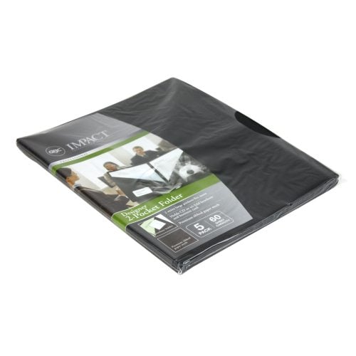 GBC Impact Black Designer Two Pocket Folder 5pk - W55518
