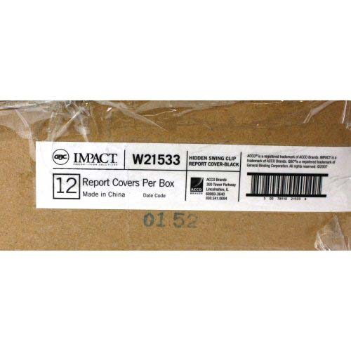 GBC Impact Black Hidden Swing Clip Report Cover - W21533