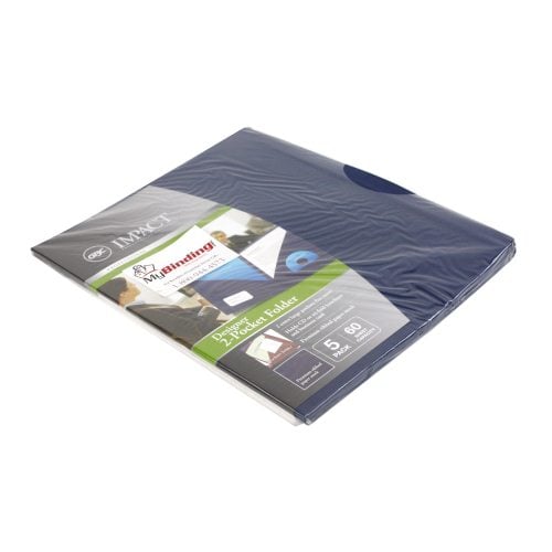 GBC Impact Dark Blue Designer Two Pocket Folder 5pk - W55517