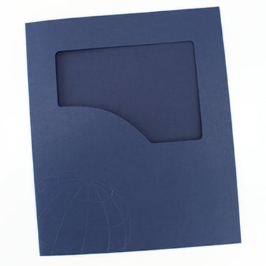 GBC Impact Navy Embossed Pocket Folders 5pk -W21544