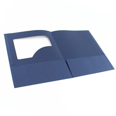 GBC Impact Navy Embossed Pocket Folders 5pk -W21544