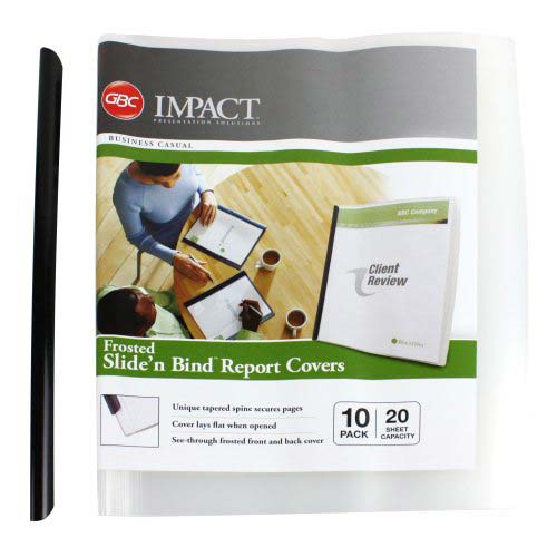 GBC Impact Slide N Bind Frosted Report Cover 10pk - W67504
