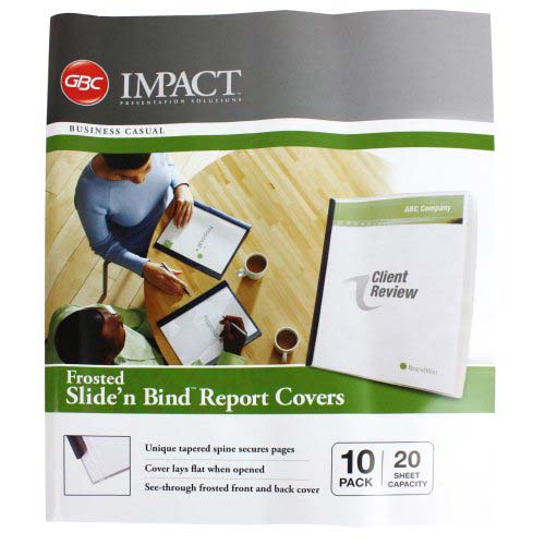 GBC Impact Slide N Bind Frosted Report Cover 10pk - W67504