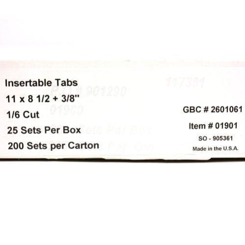 GBC Insertables Clear Index Tabs With Paper Inserts - 260106