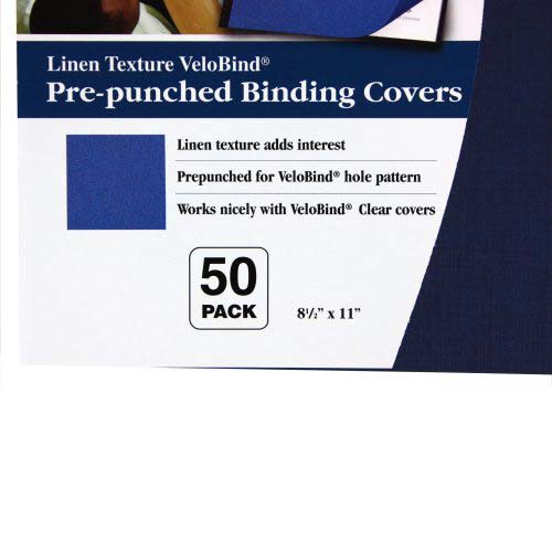 GBC Navy Linen Weave 8.5" x 11" VeloBind Presentation Covers 50pk - 9743511