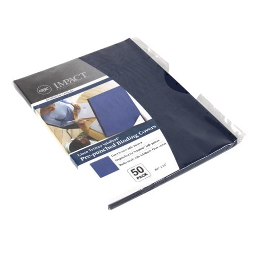GBC Navy Linen Weave 8.5" x 11" VeloBind Presentation Covers 50pk - 9743511
