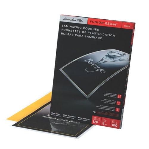 GBC Swingline EZUse Menu Size Thermal Laminating Pouches - 100pk