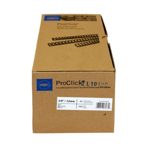 GBC Navy 1/2" Proclick Spines 100pk - 2514702