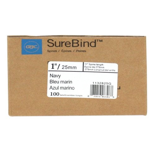 GBC Navy 1" x 11" 10 Pin SureBind Strips - 1132825