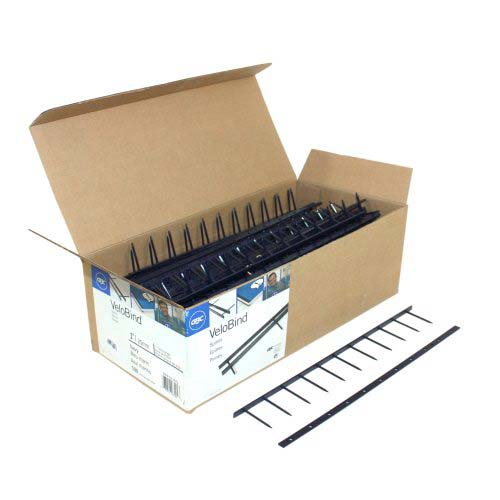 GBC Premium Navy 1" x 11" 11-Pin Velobind Strips - 9741016