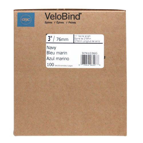 GBC Premium Navy 3" x 11" 11-Pin Velobind Strips - 9741036