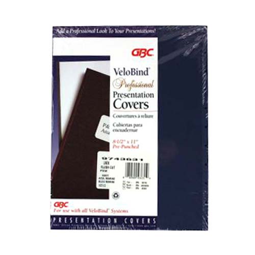 GBC Navy Letter Velobind Punched Linen Weave Covers w/ Windows 25 sets