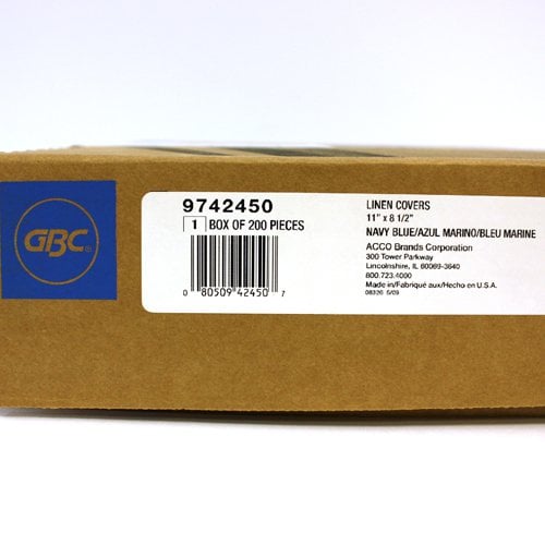 GBC Navy Linen Weave 8.5" x 11" Covers 200pk - 9742450
