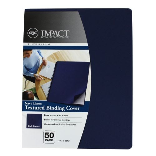 GBC Navy Linen Weave 8.75" x 11.25" 50pk - 2001513