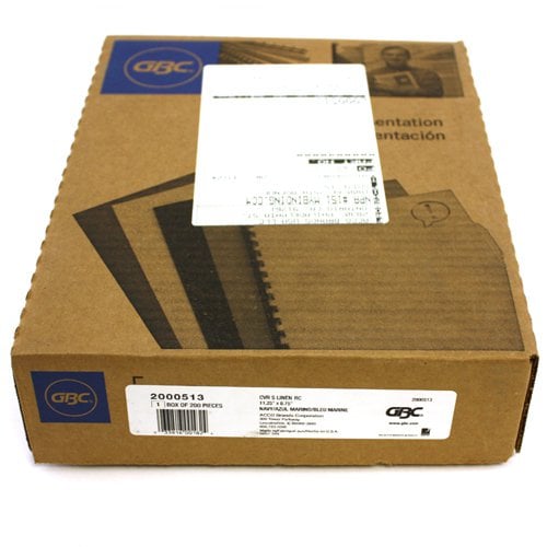 GBC Navy Linen Weave 8.75" x 11.25" Covers 200pk  - 2000513