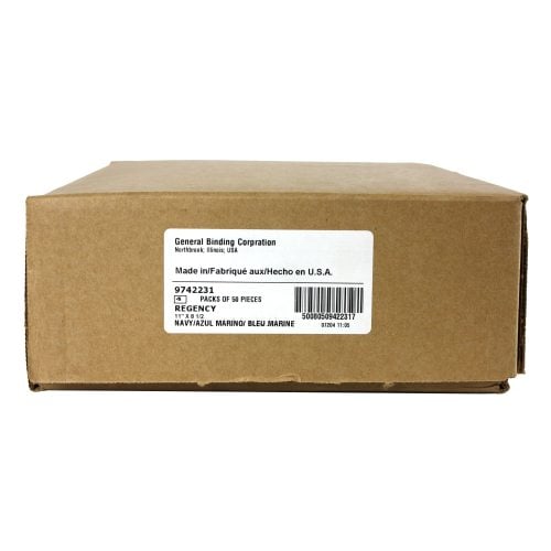 GBC Navy 8.5" x 11" Velobind Punched Regency Covers 50pk - 9742231